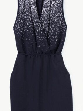 Aritzia Wilfred Sabine Diamond Printed Black Dress